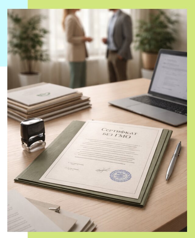 Сертификат без ГМО в Тихорецке от 7730 р. оформить срочно Алешин-Тхр